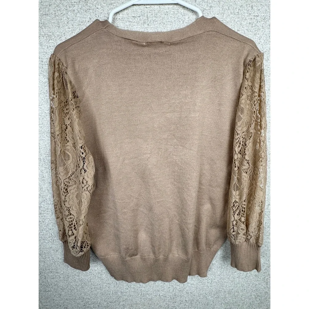 Grace Karin Cardigan Bundle XL Lace Sleeve Camel & Indigo NWT Lot of 2 Sweater